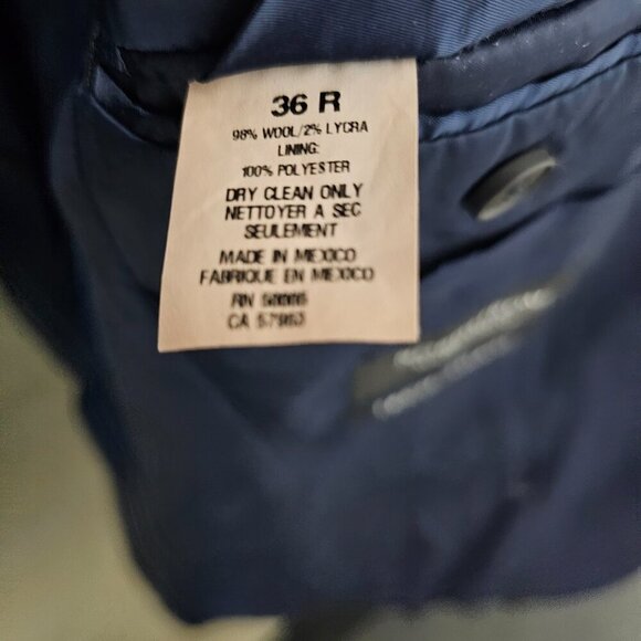Nordstrom 36R Navy Solid 2-Button Sport Coat Blazer Jacket P360 - Picture 11 of 11
